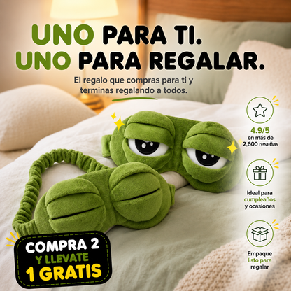 Antifaz de Rana Divertido con Ojos Interactivos para Dormir Mejor