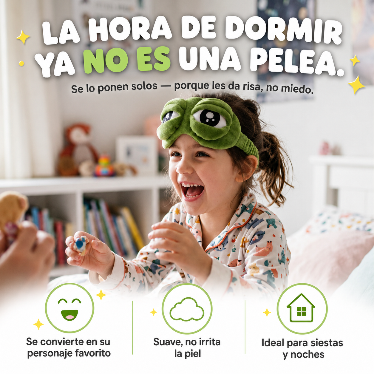 Antifaz de Rana Divertido con Ojos Interactivos para Dormir Mejor
